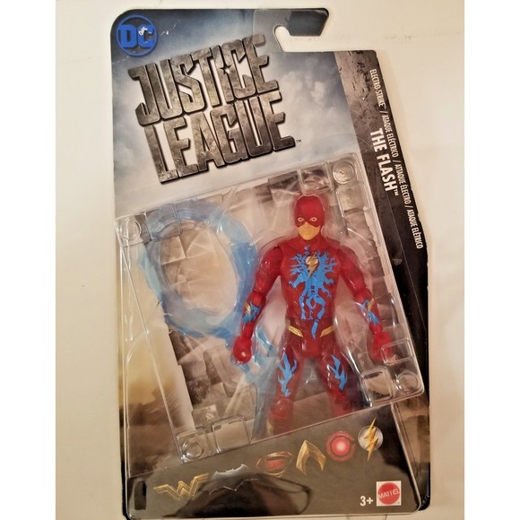 DC Justice League The Flash Electro Strike w/ Cuffs MattelFGG74 NIP Package Wear - Picture 1 of 2